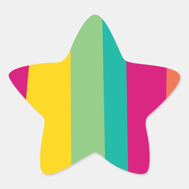 colourful stripes star sticker (Front)