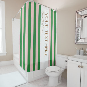 Colourful Stripes Stylish Trendy Green Personalise Shower Curtain