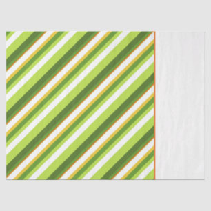 Colourful Stripes Two Tone Irish colours Green Fun Tissue Paper