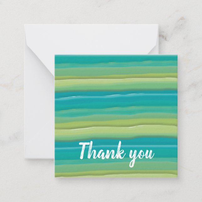 Colourful Stripes Watercolor Thank You Card (Front)