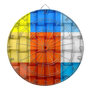 Colourful stripes wicker art graphic design dartboard