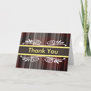 Colourful Stripes with Brown Badge Thank You Card