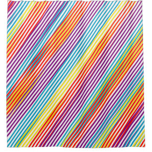 Colourful strips pattern shower curtain