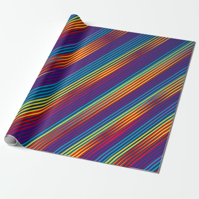 Colourful strips pattern wrapping paper (Unrolled)