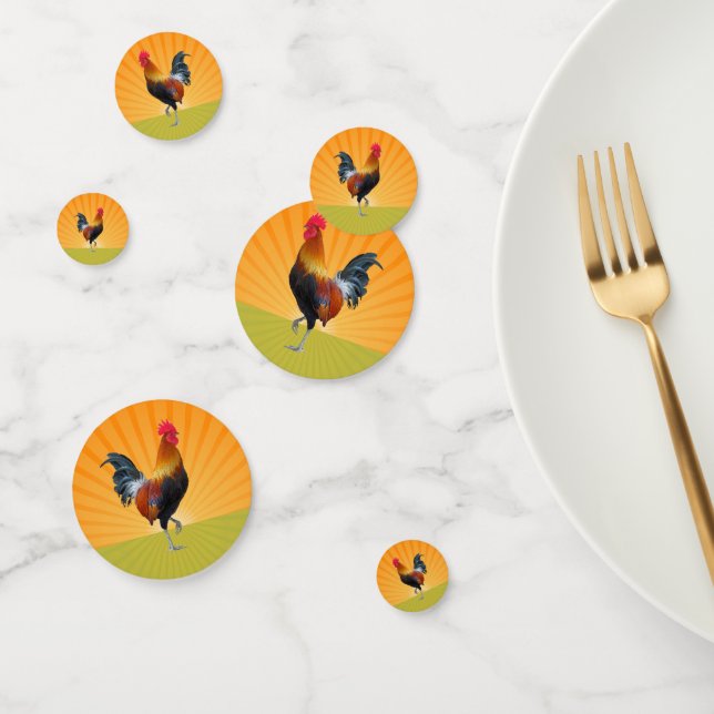 Colourful Strutting Rooster Design Table Confetti (Group)