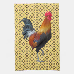 Colourful Strutting Rooster Kitchen Towel