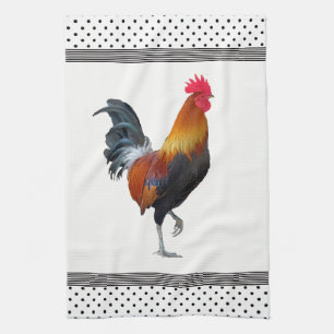 Colourful Strutting Rooster Kitchen Towel