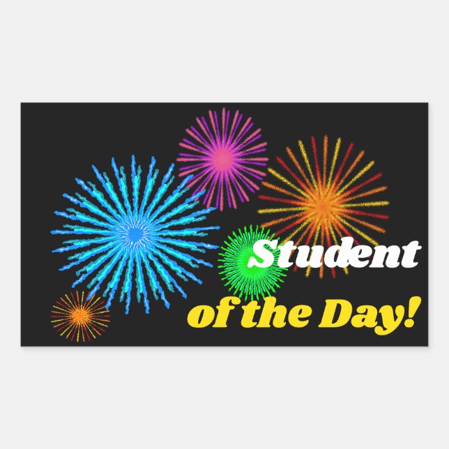 Colourful "Student of the Day!" Sticker (Front)