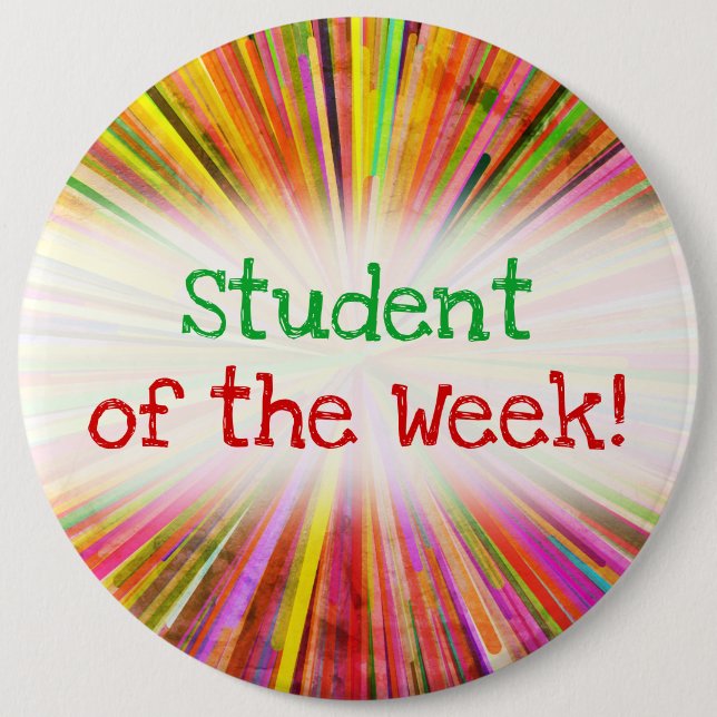 Colourful "Student of the Week!" Button (Front)