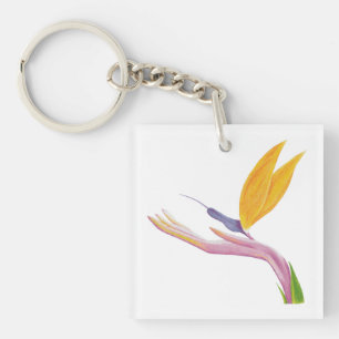 Colourful Stylised Bird of Paradise Key Ring