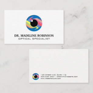 Colourful Stylised Eye Logo Optometrist Appointment Card
