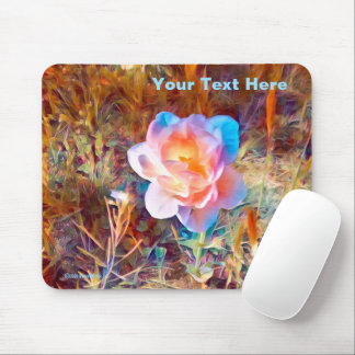 Colourful Stylised Flower Mouse Pad