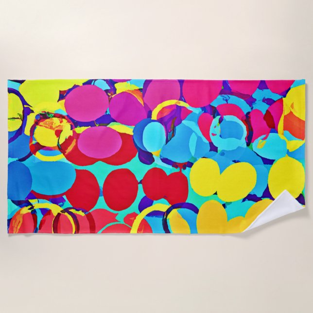 Colourful Stylish and Chic Spectrum Pattern Beach Towel (Front)