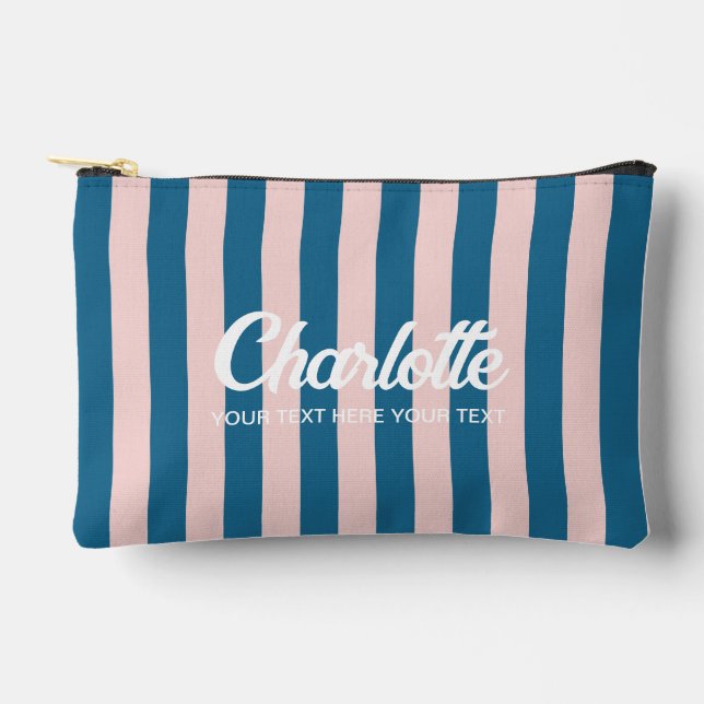 Colourful Stylish Bright Colour Minimalist Stripes Accessory Pouch (Front)