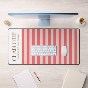 Colourful Stylish Bright Colour Minimalist Stripes Desk Mat