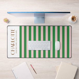 Colourful Stylish Bright Colour Minimalist Stripes Desk Mat