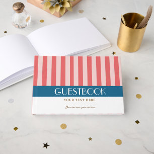 Colourful Stylish Bright Colour Minimalist Stripes Guest Book