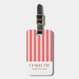 Colourful Stylish Bright Colour Minimalist Stripes Luggage Tag