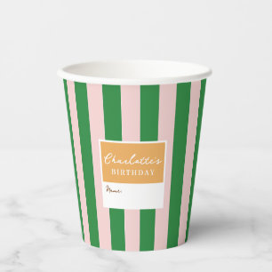 Colourful Stylish Bright Colour Minimalist Stripes Paper Cups
