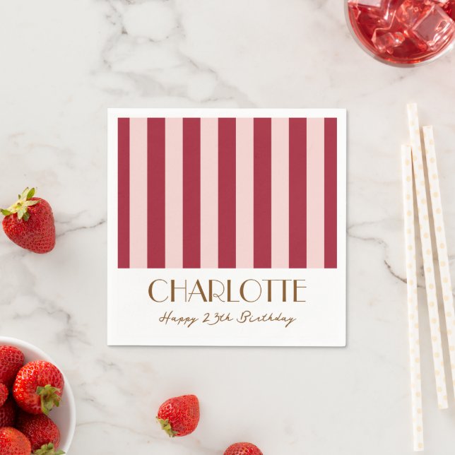 Colourful Stylish Minimalist Stripes Party Napkin (Insitu)