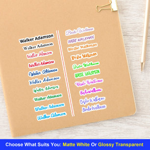 Colourful Stylish Name Stickers (Simple Tag Names)
