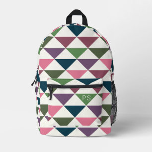 Colourful Stylish Trendy Monogram Initials Printed Backpack