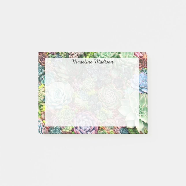 Colourful Succulent Garden Post-it Notes (Front)