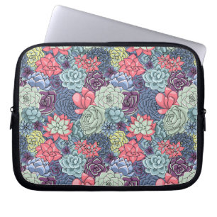 Colourful Succulent Pattern Laptop Sleeve