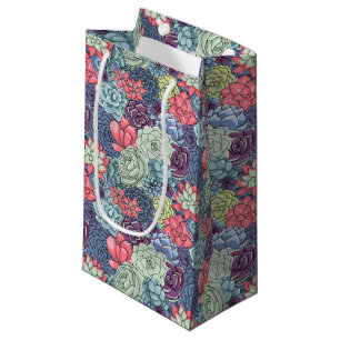 Colourful Succulent Pattern Small Gift Bag