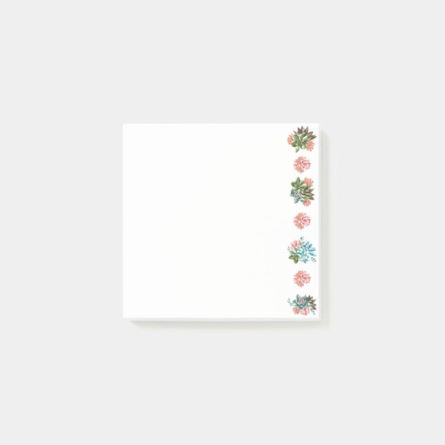 Colourful Succulent Post-It Notes (Front)