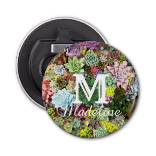Colourful Succulents Bottle Opener