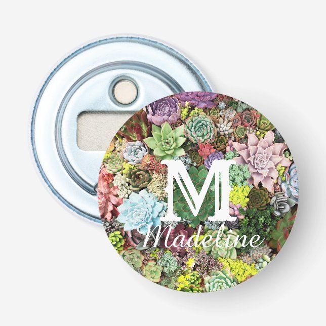 Colourful Succulents Bottle Opener (Front)