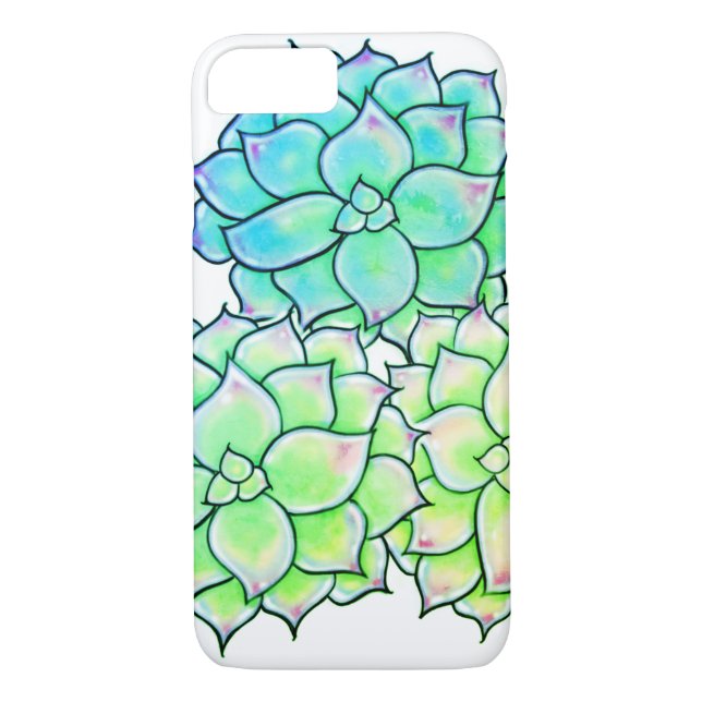 Colourful Succulents, cacti desert floral Blooms Case-Mate iPhone Case (Back)