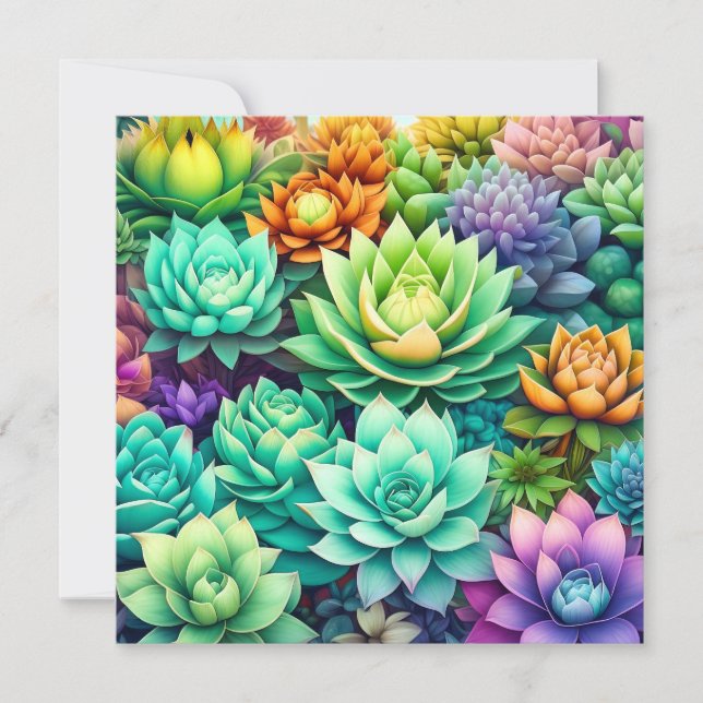 Colourful Succulents Collage (Front)