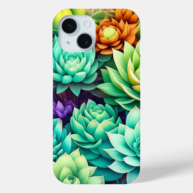 Colourful Succulents Collage Case-Mate iPhone Case (Back)
