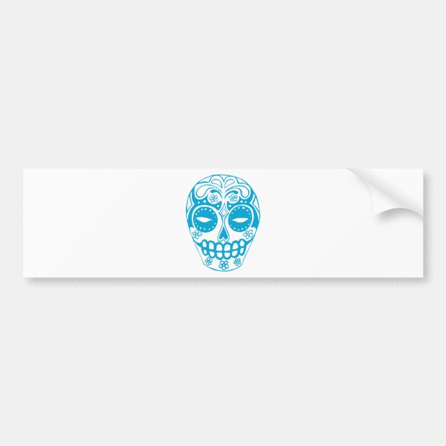 Colourful Sugar Skull Bumper Sticker (Front)