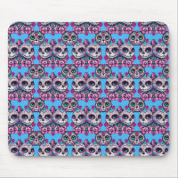 Colourful Sugar Skull Cat Pattern