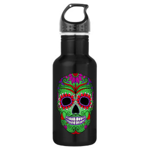 Colourful Sugar Skull Day of the Dead 532 Ml Water Bottle