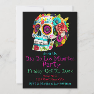 Colourful Sugar Skull Day of the Dead Calaveras Invitation