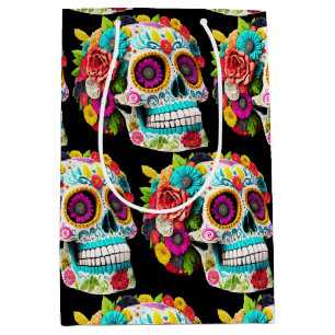 Colourful Sugar Skull Day of the Dead Calaveras Medium Gift Bag
