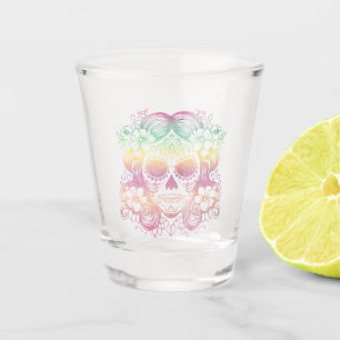 Colourful Sugar Skull Día de los Muertos Inspired Shot Glass