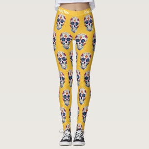Colourful Sugar Skull Día de los Muertos Leggings