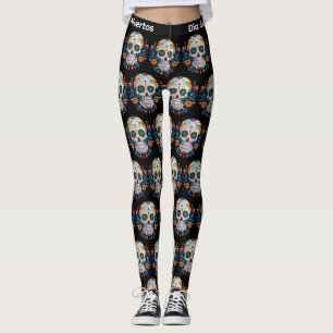 Colourful Sugar Skull Día de los Muertos Leggings