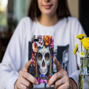 Colourful Sugar Skull Floral Personalised  Case-Mate iPhone 14 Pro Max Case