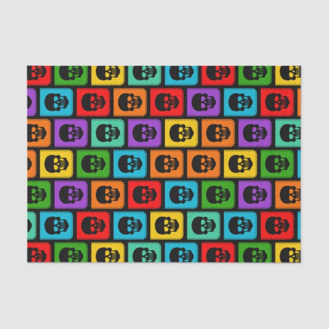  Colourful Sugar Skull Halloween Party Gift  Tissu Tissue Paper (Front)