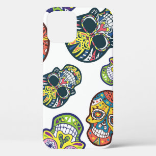 Colourful sugar skull: intricate pattern. iPhone 12 case