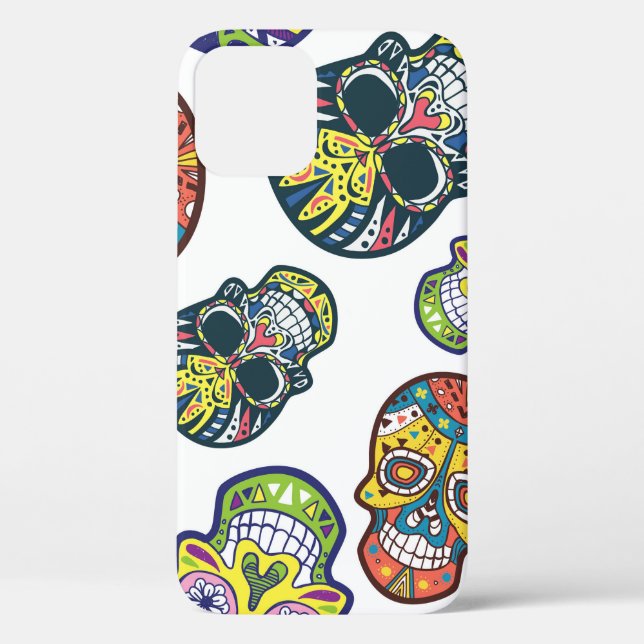 Colourful sugar skull: intricate pattern. Case-Mate iPhone case (Back)