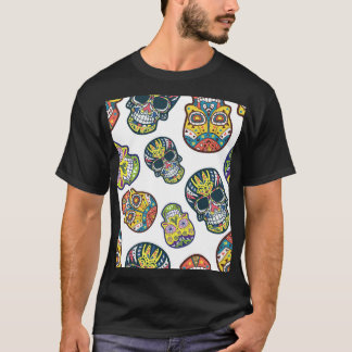 Colourful sugar skull: intricate pattern. T-Shirt
