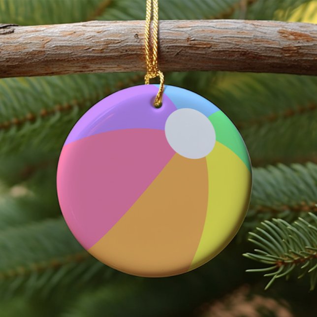 Colourful Summer Beach Ball Circle Ornament (Creator Uploaded)