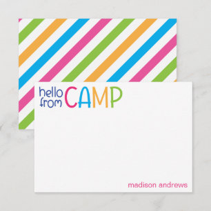Colourful Summer Camp Personalised Note Cards